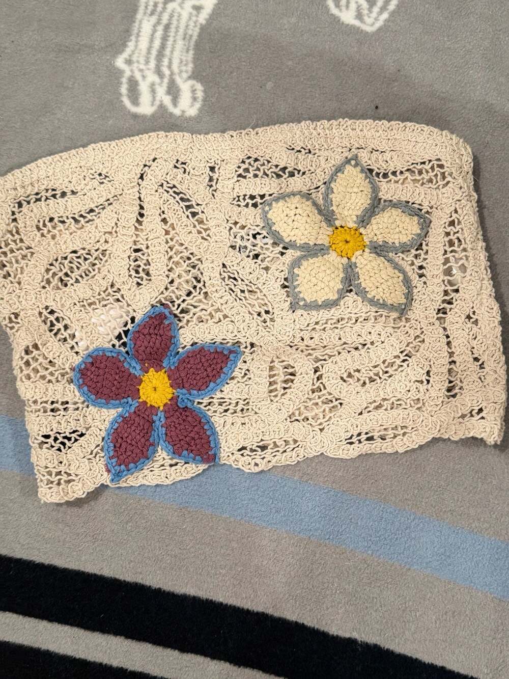 Fashion Nova Island Time Crochet Floral Tube Top Size L